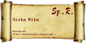 Szika Rita névjegykártya