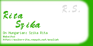 rita szika business card